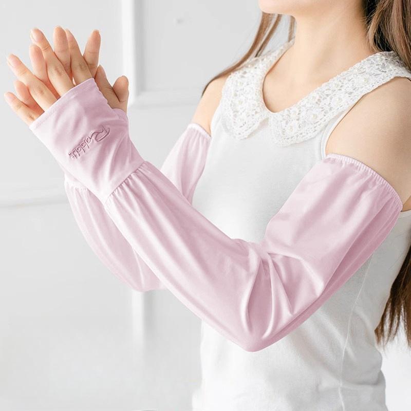 Summer women's thin loose and breathable ice silk outdoor arm sleeves cycling and driving ice sleeves