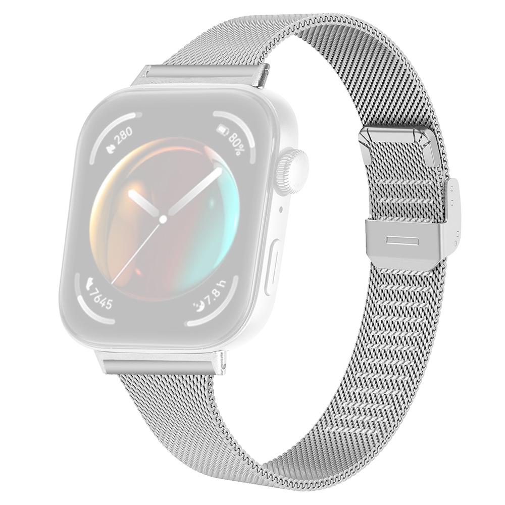 

For Huawei Watch Fit 3 Replacement Milanese Band 316L Stainless Steel Mesh Watch Strap Silver