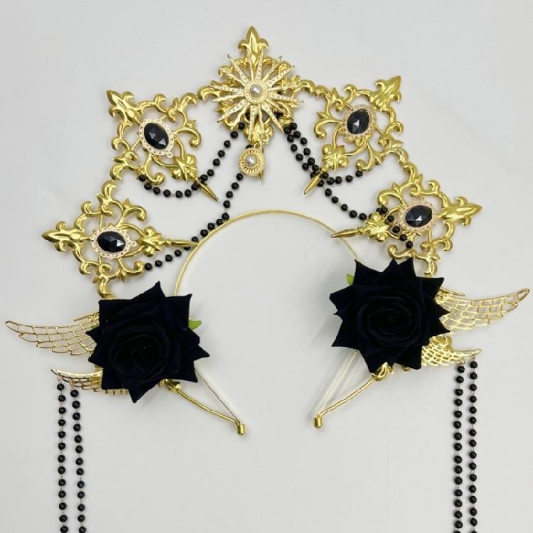 Heiligenscheine Kronen Marien Göttinnen Stirnband Göttinnen Kopfschmuck Kopfschmuck Tiaras Kronen Halloween Cosplay Hochzeitskostüm