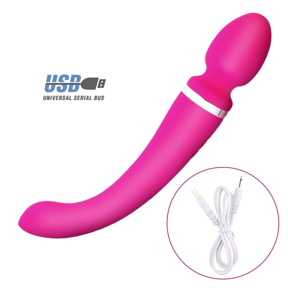 Sex Toys for Adult Dual Vibrator Av Wand Massager Dildo Vibrator Waterproof G Spot Clitoris Stimulator Anal Sex Toys for Woman