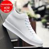 Halbhohe Freizeitsneaker Echtes Leder Höhenvergrößernde Plateauschuhe für Herren 6cm 8cm Unsichtbare Erhöhung Größer Machende Lifting-Flats