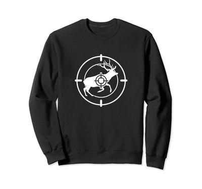 Funny Funny Sweatshirt Hunting, Shooting, T-shirt, Hunter, Bear, Deer, Hunter, Electrocardiogram, Goods, Clothing, T-shirt, Rifle, Novelty, Men's