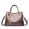Luxury Patent Leather Handbags for Women Designer Crocodile Pattern Women's Shoulder Crossbody Bag Hobos Ladies Messenger Stone