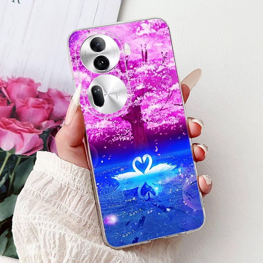 For OPPO Reno 11 Pro 5G Case CPH2607 New Fashion Flower Butterfly Silicone Clear Soft Phone Case On OPPO Reno11 5G CPH2599 Funda