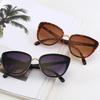 Lunettes de soleil œil de chat vintage de marque pour femme Rétro Conduite Cadre rond en métal Lunettes de soleil pour femme Miroir UV400