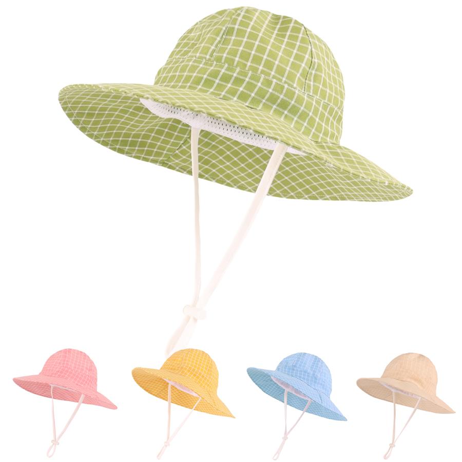 Baby Girl Sun Hat Infant Summer Beach Hats Toddler with Wide Brim Strap Outdoor Bucket Hat