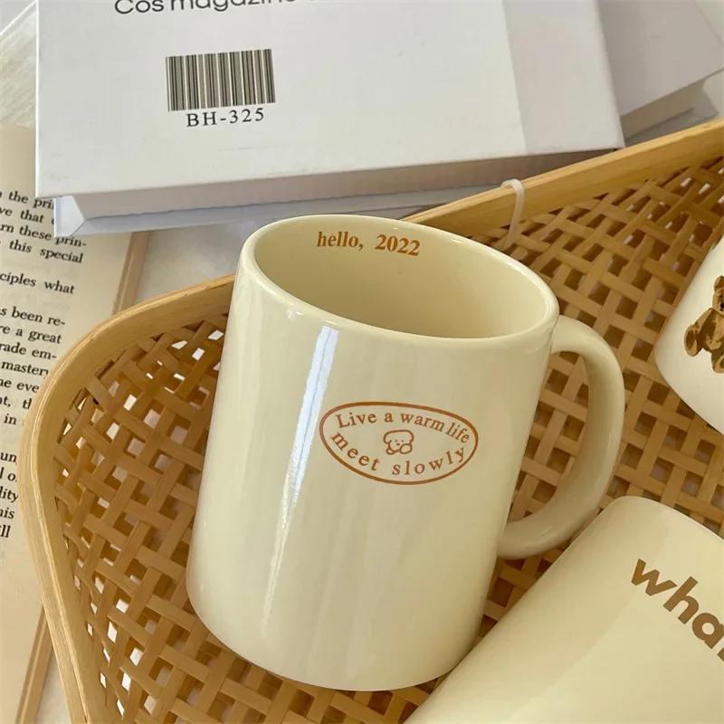 301–400 ml Frühstücksgetränk Kaffee Tee Milch Tassen Teddybär Muster Große Keramikbecher Büro Küche Geschirr Trinkgeschirr Geschenke