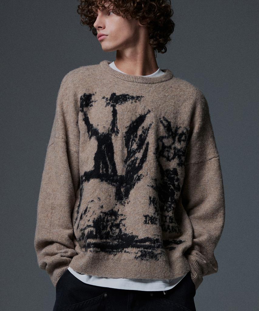 NOT4NERD Judgment Mohair Knit Sweater - Beige