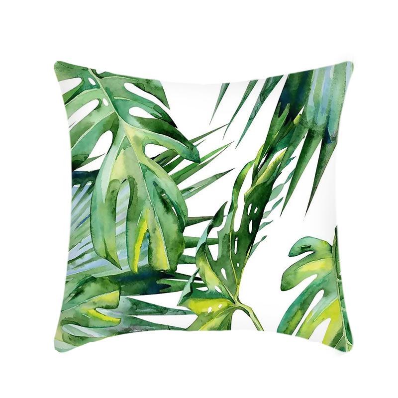 Plush Car Pillow Ins Simple Green Plant Sofa Living Room Pillow Case Home Cushion