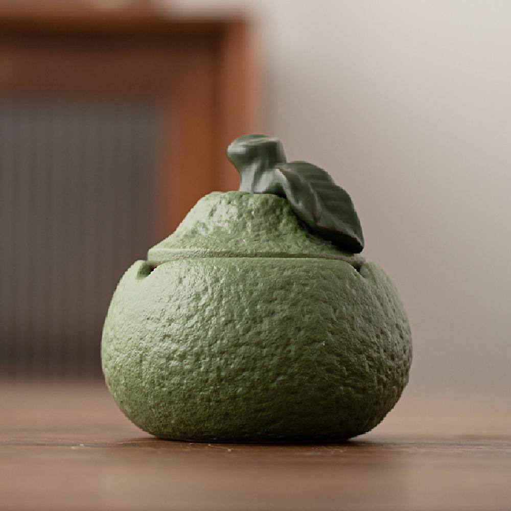 Orange Ashtray Windproof Dustproof Household Desk Tea Table Office Large Capacity Modern Minimalist Style Ceramic Material