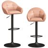 Bar Stools Adjustable Heights Breakfast Bar Stools Backrest Armrests Set of 2, Brown