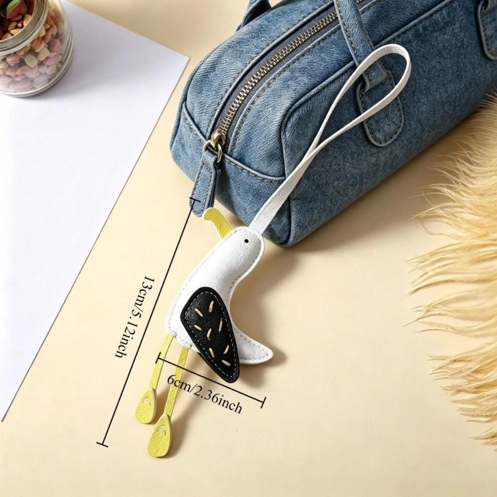 Bag Charms PU Leather Seagull Pendant Patchwork Decoration Seagull Keychain Cute Bag Hanging Backpack