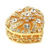 Elegant European Styles Heart Shaped Jewelry Box With Diamonds And Pearls Accent For Rings Earrings Necklaces
