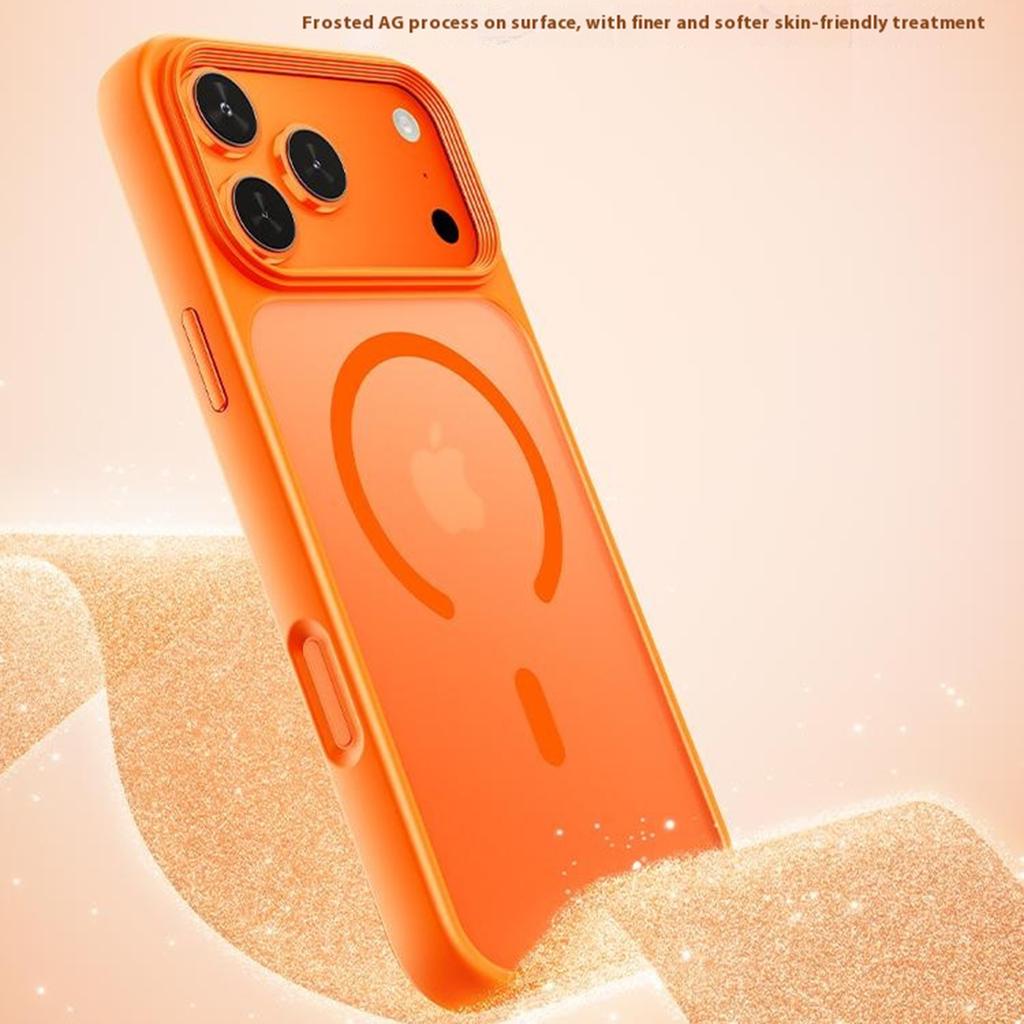 For iPhone 17 Pro Magnetic Case Skin-Feel Rubberized PC + TPU Phone Cover Compatible with MagSafe