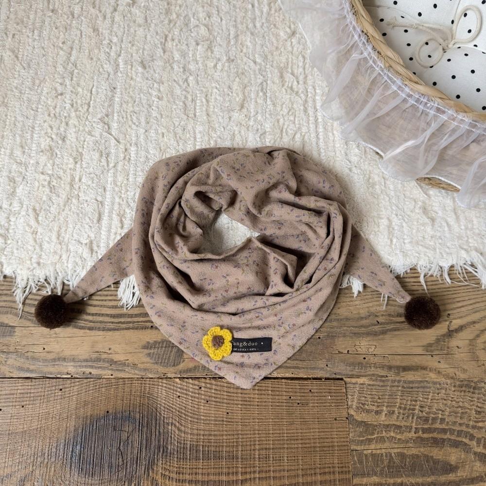 Soft Skin-Friendly Neck Warmer Double Pom Pom Neckscarf Adorable Kid Triangle Scarf Daily