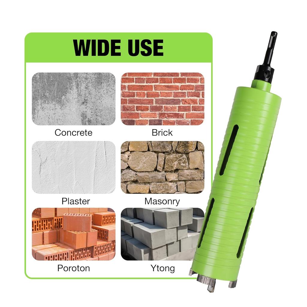2Pcs Core Drill Bit Adapters 5/8"-11 with 11.81" Pilot Bit, SDS-Plus Adapter & Hex Shank Adapter for 5/8-11 Threaded Drill Bits, Centering Pilot Bit