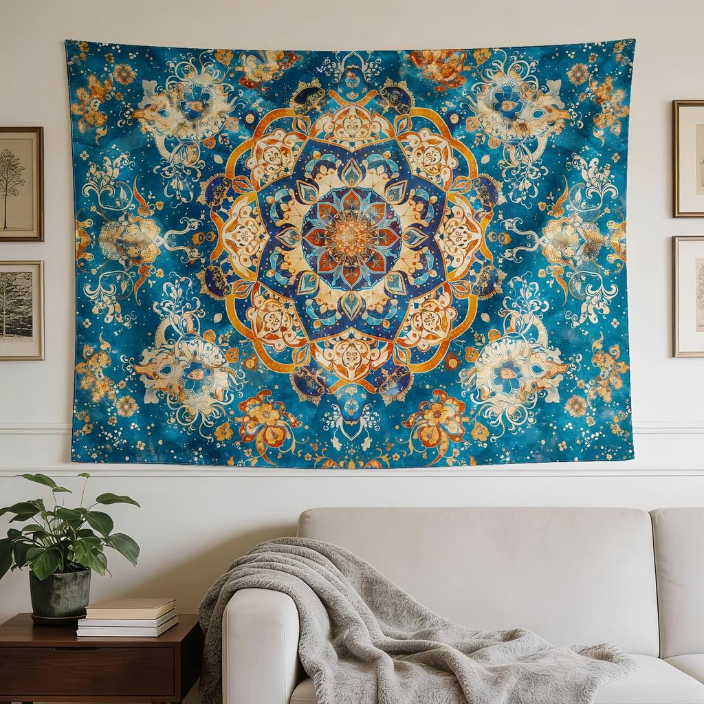 A Stylish Tapestry, Oriental Floral Patterned Carpet.,perfect for Sprucing up Wall Decor in Homes, Dorms and Bedrooms.