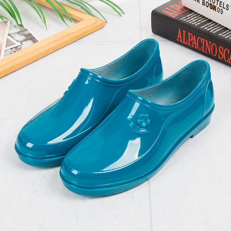 Women's Yuanbao Short Rain Boots: Non-Slip, Wear-Resistant, Warm Water Shoes for Kitchen, Spring & Autumn Wear