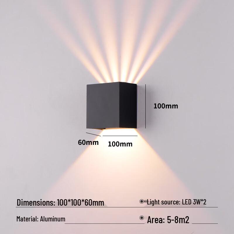 Oeny Modern Minimalist Waterproof 6-Beam LED Wall Lamp