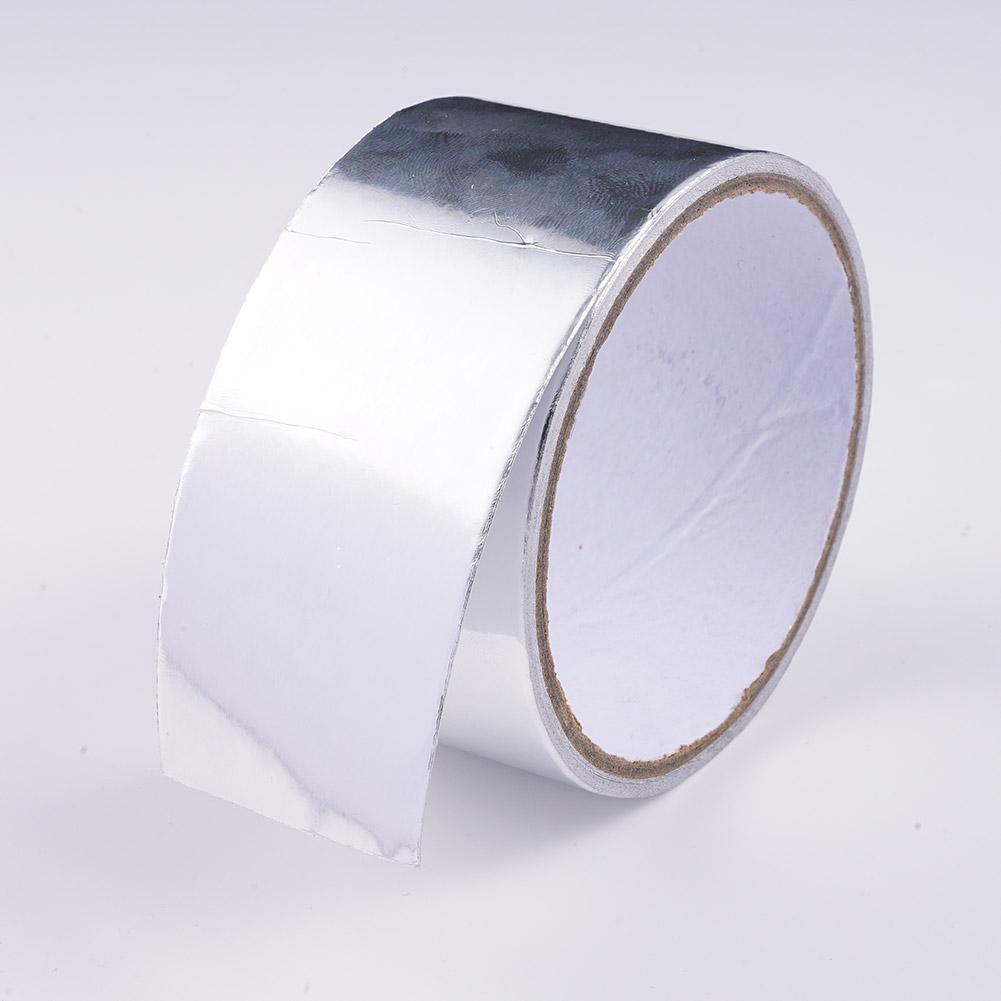5mx5cm Fiberglass Heat Reflective Tape Silver High Temperature Heat And Sound Wrap Tape Thermal Insulation Band Exhaust