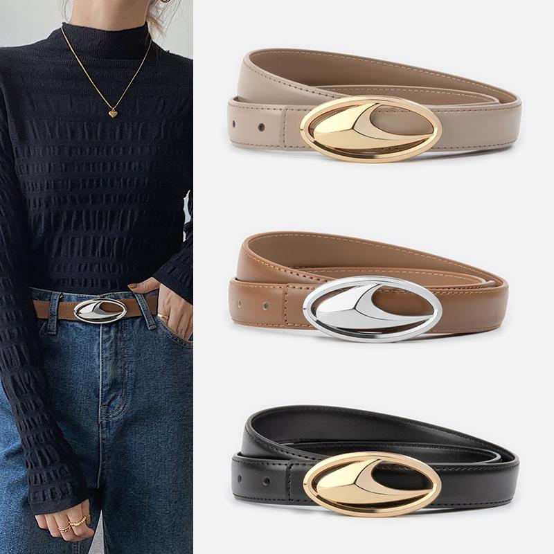 Genuine Leather Women's Belt Cowhide with Jeans Casual Pants High-end Women's Versatile Belt