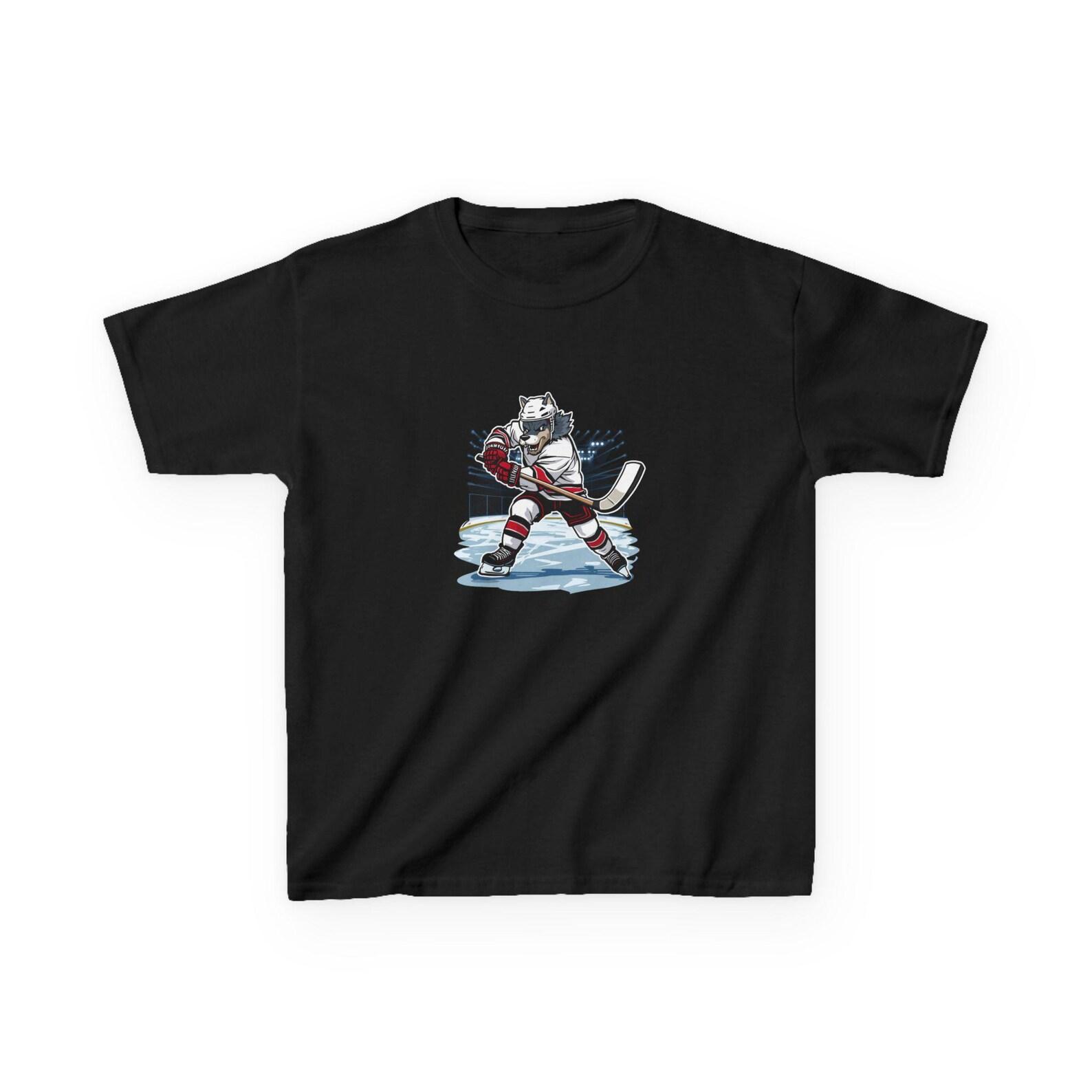 Hockey Player on Ice Kids Tee | Ice Rink Stick Skater Shirt 100