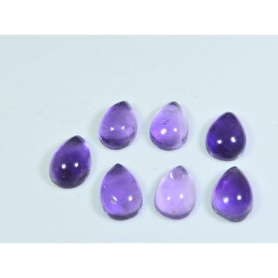 Bague Améthyste Naturelle 9X13MM Taille Poire Cabochon Lot de 7 Pierres Lâches 36cts A-447