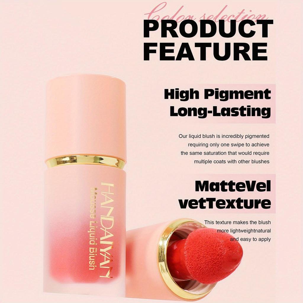6 Color Liquid Blush Face Contouring Matte Blush Multifunctional Easy Color Blush Silky Texture Delicate Long Lasting Rouge Blush Lipstick Face Makeup