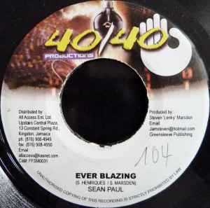 

7inch Record SEAN PAUL - Ever Blazing FFSM0031 40/40 Productio 2002 Jamaica Reggae, Ska & Dub Used