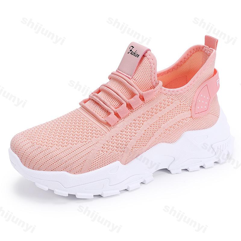 Fashion Women's Shoes 2025 Spring New Lace-up Breathable Mesh Non Slip Platform Sneakers Fly Woven Comfortable Flat Casual Shoes