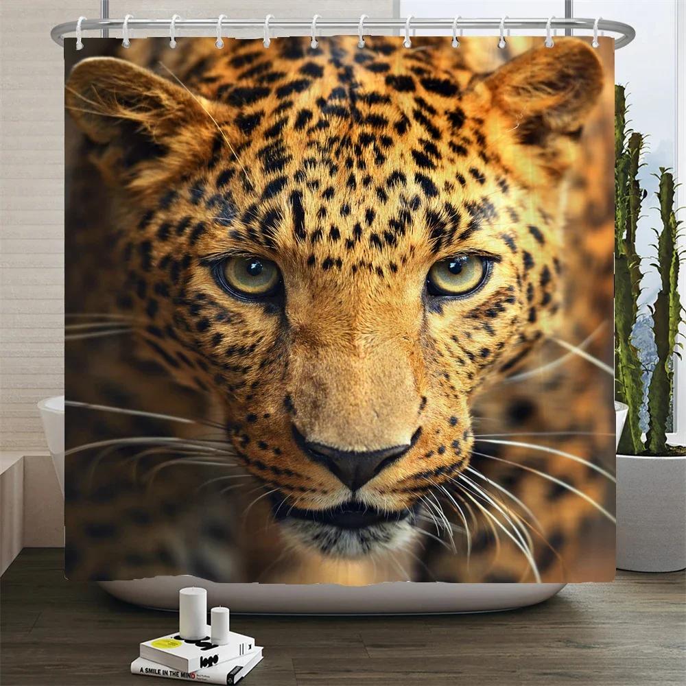 Wildlife Safari Shower Curtain: Bold, Nature-Inspired Bathroom Decor for Dramatic, Adventurous Ambiance and Exotic Charm
