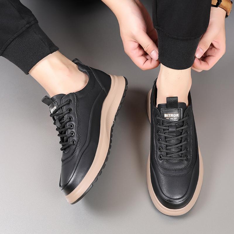 Hochwertige Marken Herren Sport-Freizeitschuhe Dicksohlige Leder Oxford Schuhe Modische Herren Arbeitskleidung Freizeitschuhe