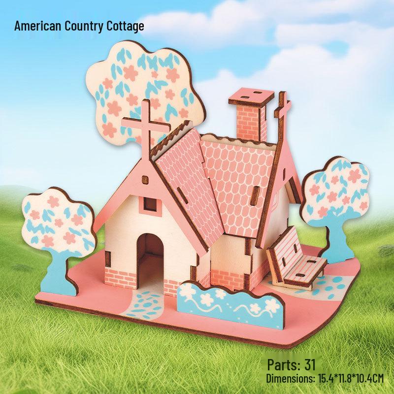 Деревянная 3D стерео головоломка: Детская развивающая DIY игрушка-антистресс