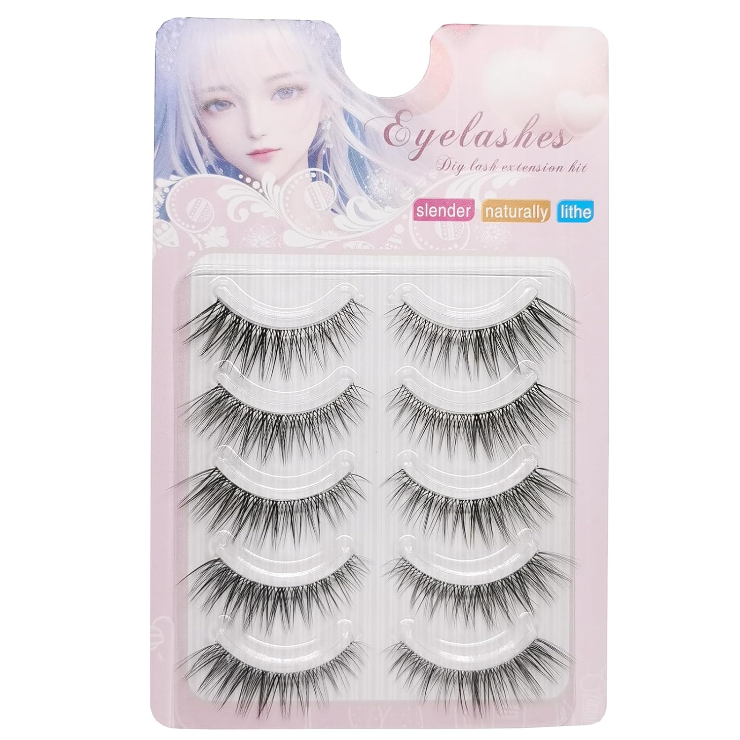Bodermincer false eyelashes natural upper lashes 3D 023 popular handmade actress 5 pairs (x 1)