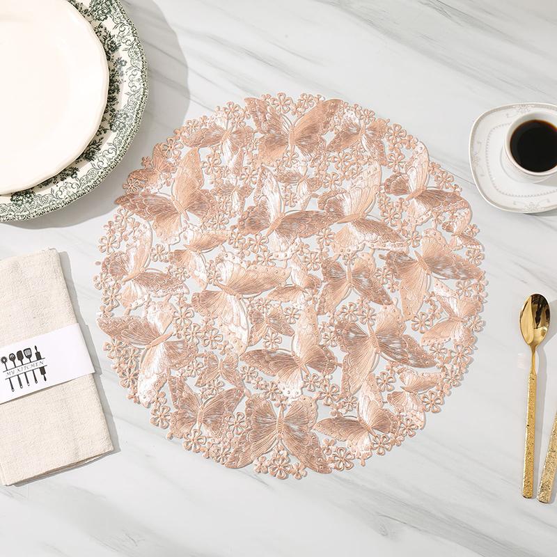 Butterfly Coaster Placemat Heat Resistant Waterproof Dining Coffee Table Cup Mat For Home Party Decoration