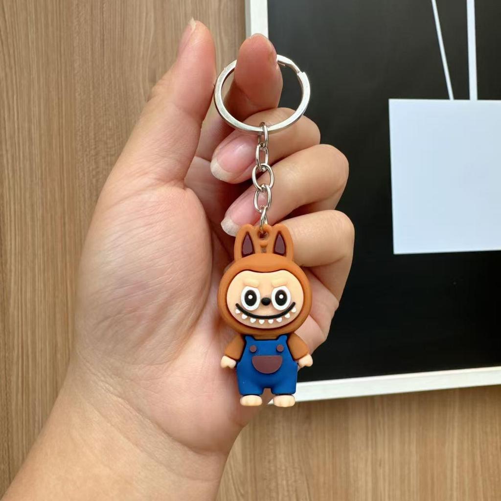 Cartoon Labubu Little Lamb 3D Doll Keychain - Cute Boy Schoolbag Ornament Gift
