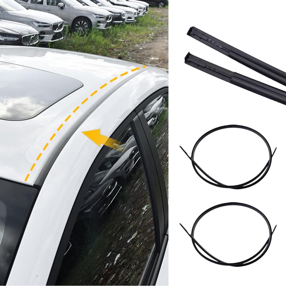 2PCS Car Roof Rubber Drip Side Finish Moulding Seal Strips Trim for Toyota Corolla 2014 2015 2016 2017 75556-02260 75555-02270