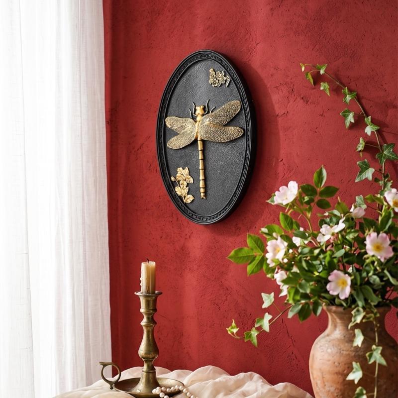 Plastic Insect Wall Plaque with Deep Relief Nature Forms for Interior Wall Display or Decorative Shelf Placement