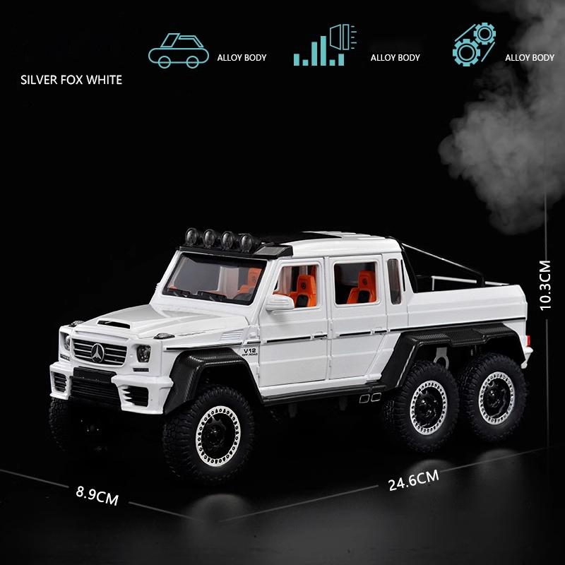 1/20 Benz G63 6X6 OFF-ROAD Alloy Cast Toy Car Model Sound and Light Children's Toy Collectibles Birthday Gift