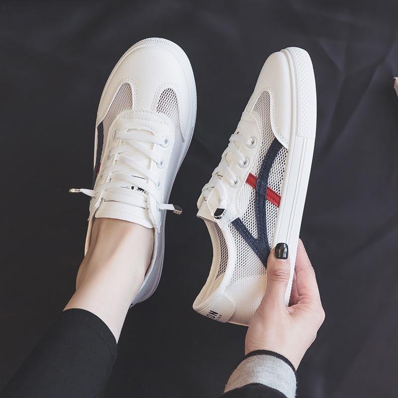 Summer New Breathable Little White Shoes Female Tide Student Mesh Versatile Casual Board Shoes Flat Shoes