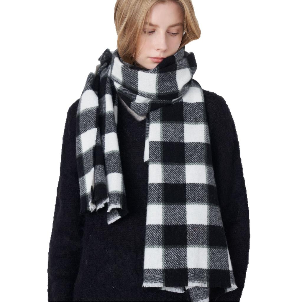 AC Plaid Scarf New Checkerboard Plaid Women's Imitation Cashmere Scarf Winter Soft Waxy Warm Scarf Shawl