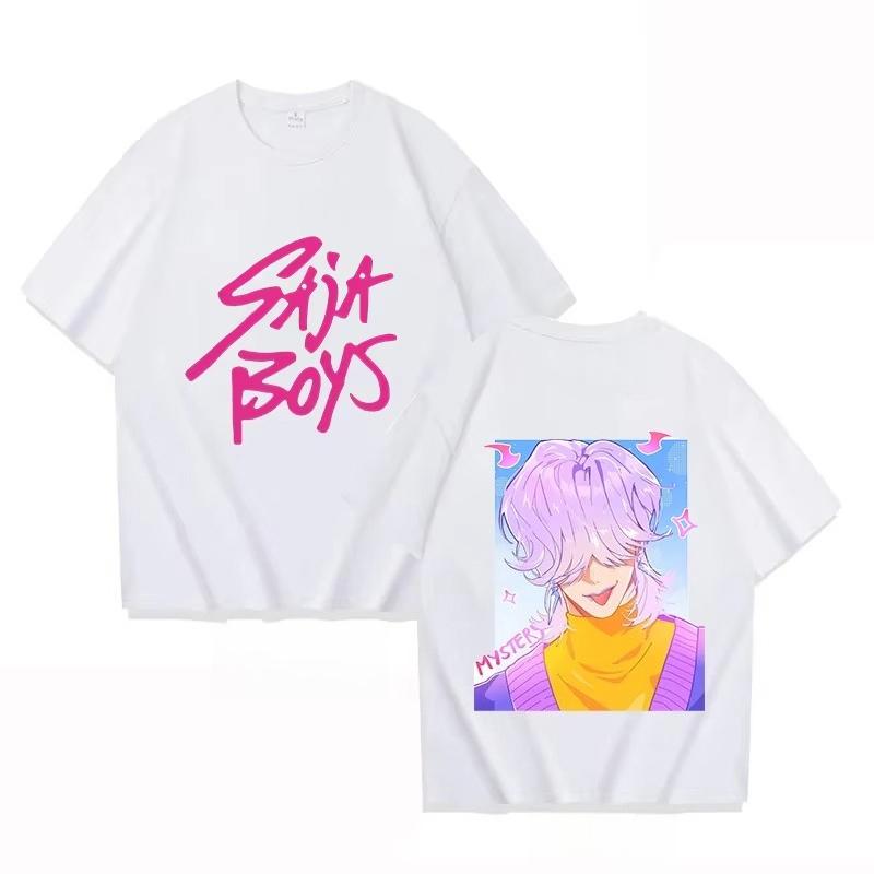 Saja Boys Tshirt 2026 Summer Cool Cartoon Kpop Demon Hunter Mens Tshirt Round Neck Pure Cotton Mens Parentchild Wear