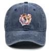 Couples Print Adjustable Sun Hat, Love Trucker Hat Inelastic Non-Stretch Fabric Cotton Cozy Snapback Baseball Cap