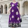 Women's Plus Size Floral Print Maxi Dress, Loose Casual Short Sleeve Dress (XL-5XL)