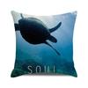 Seascape Theme Decorative Pillow Case Letter Beach Ocean Animals and Plants Home Hotel Living Room Sofa Cushion Cover