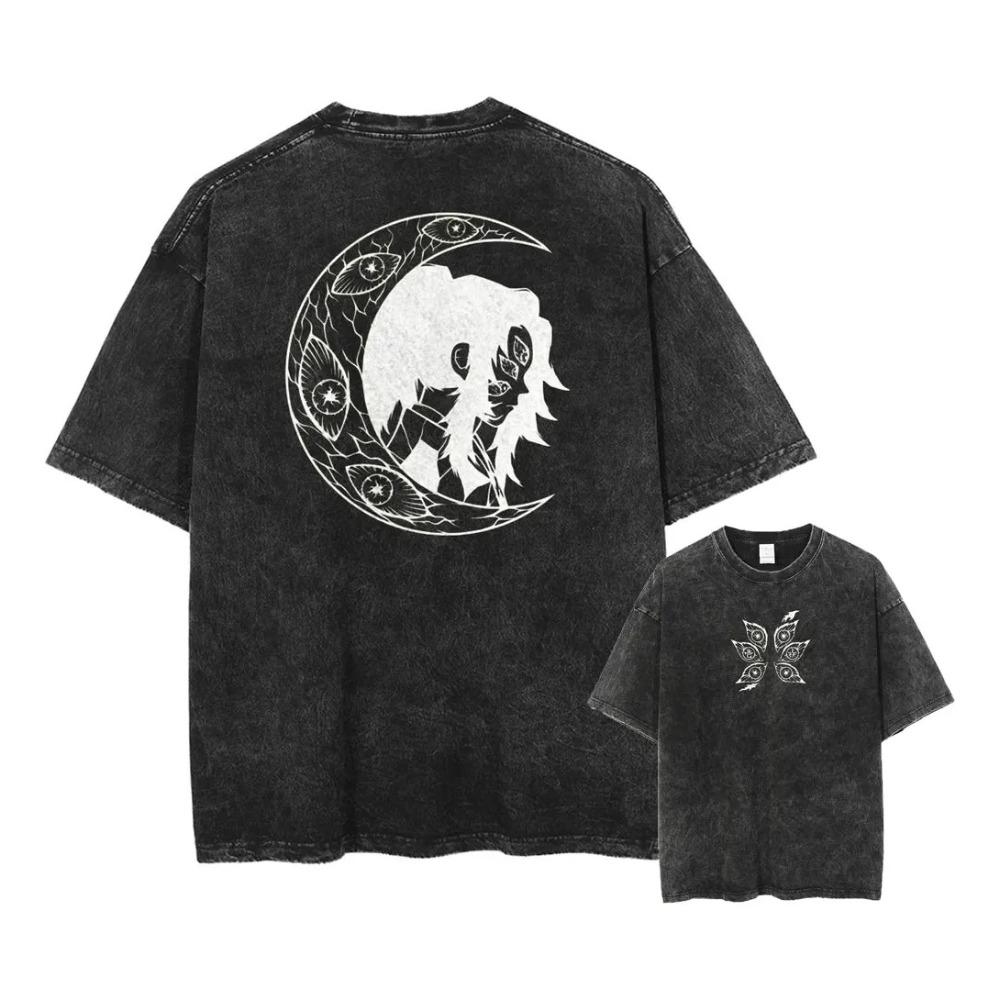 Demon Slayer Tomioka Giyu Water Breathing Vintage Washed Back Print TShirt Unisex Oversized Streetwear Anime Fan Gift S
