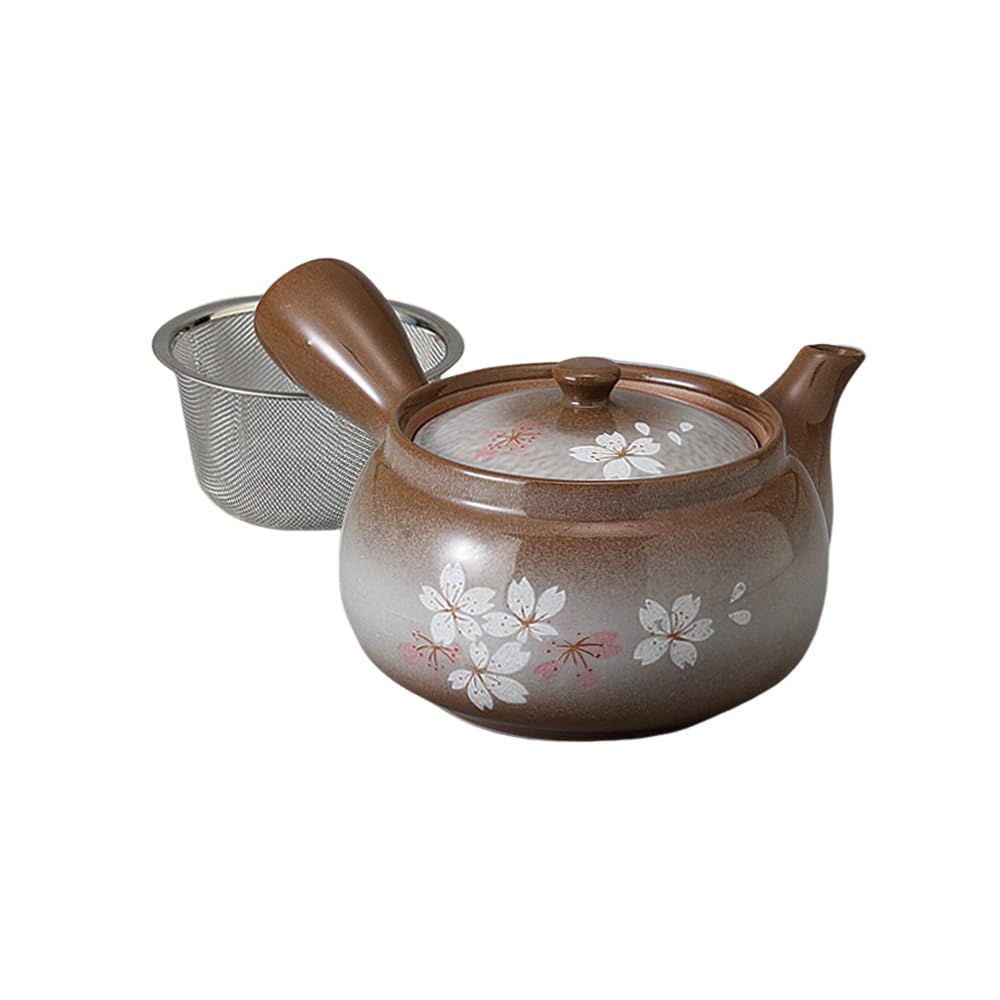 

360cc Heian Sakura Teapot tea Made in Stylish Ale-net (with strainer) - Porcelain, Japan,