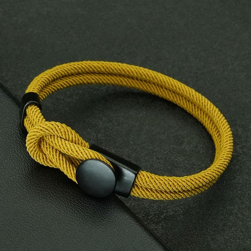 

Noter Fashion Rope Bracelet Men Grade A 4mm Lucky Cord Chain Braslet Bangle Perfect Gift For Him Leisure Versatile Accessories темно-желтого