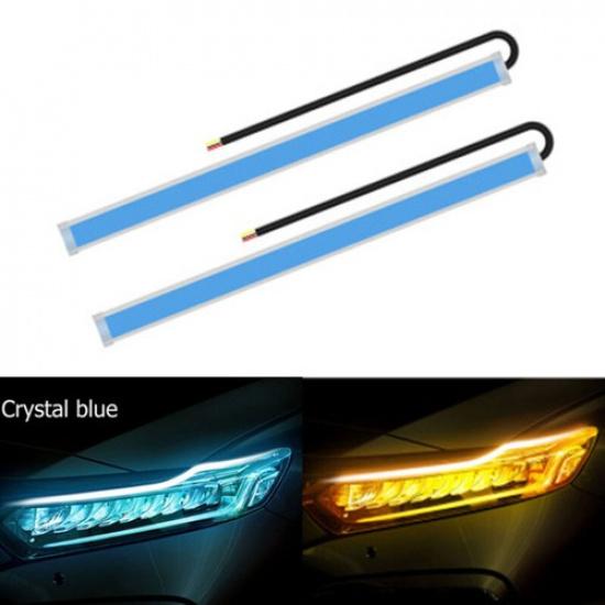 2x 60cm Car Daytime Running Light LED Strip Turn Signal Lamp Flexible Waterproof