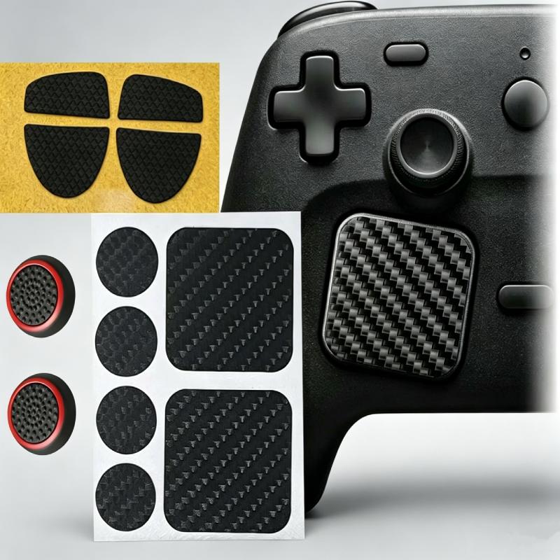 1Set For Controller Carbon Fiber Textured Joystick Cap Button Sticker For Steam Controller 2 Game Controller Stickers